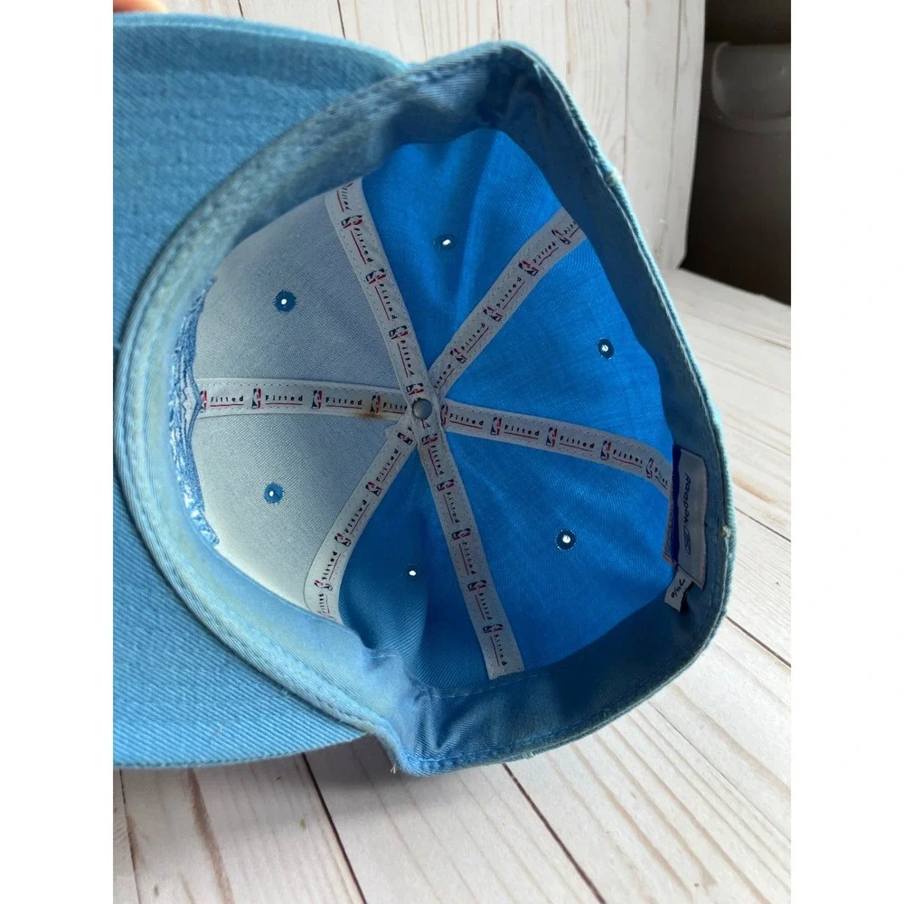 Vintage Reebok Denver Nuggets Fitted Hat Powder Blue Tonal NBA Y2K 90s Cap 7 5/8